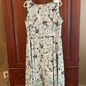 Calvin Klein Mint and Black Floral Dress